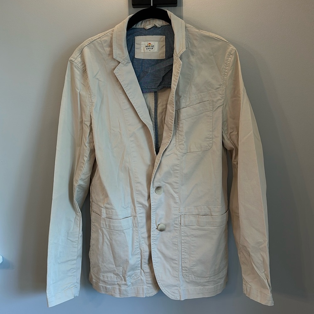 Marine Layer Cream Sport Coat